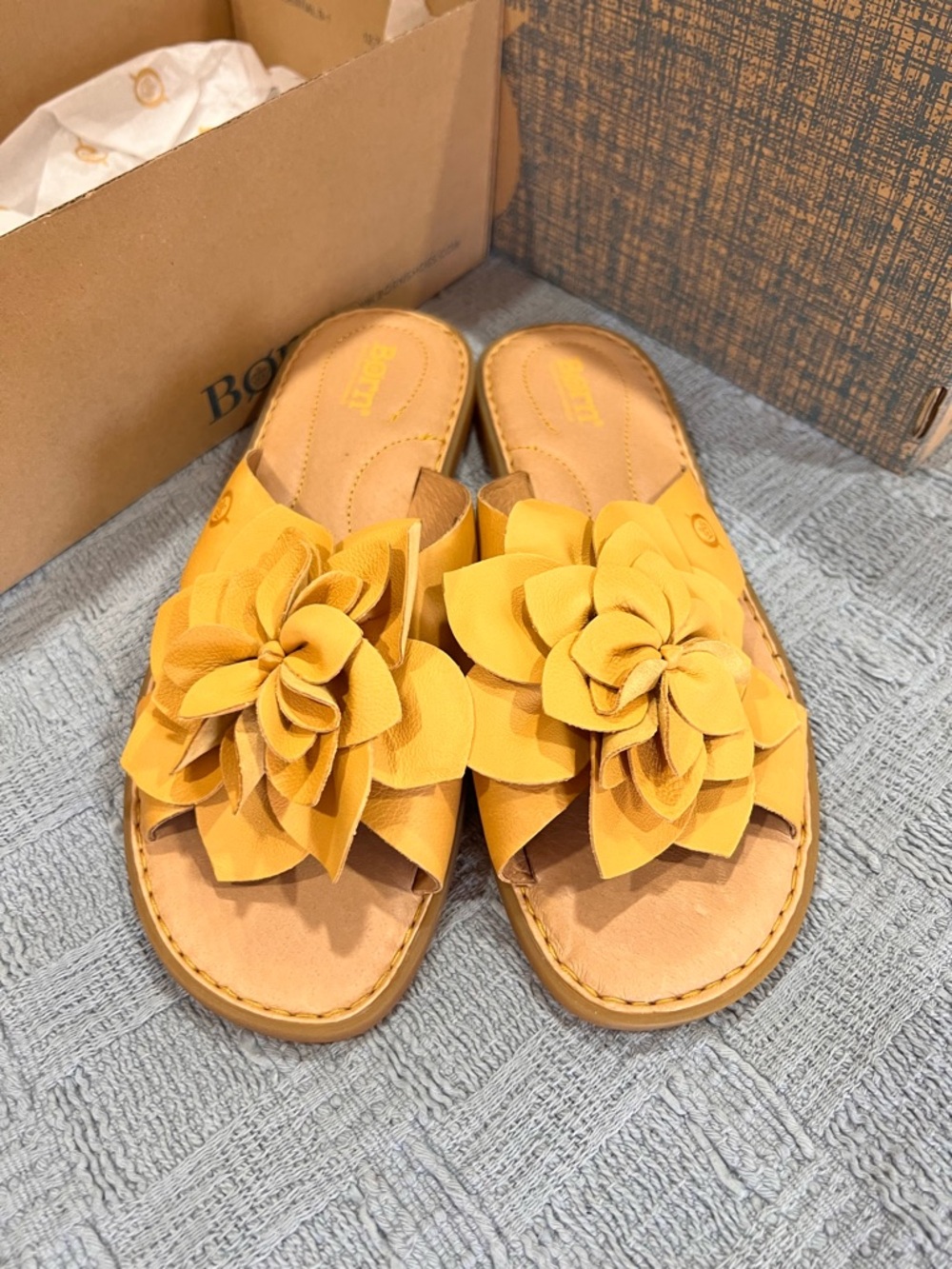 Born Yellow Floral Slide Sandals - Picture 8 of 15